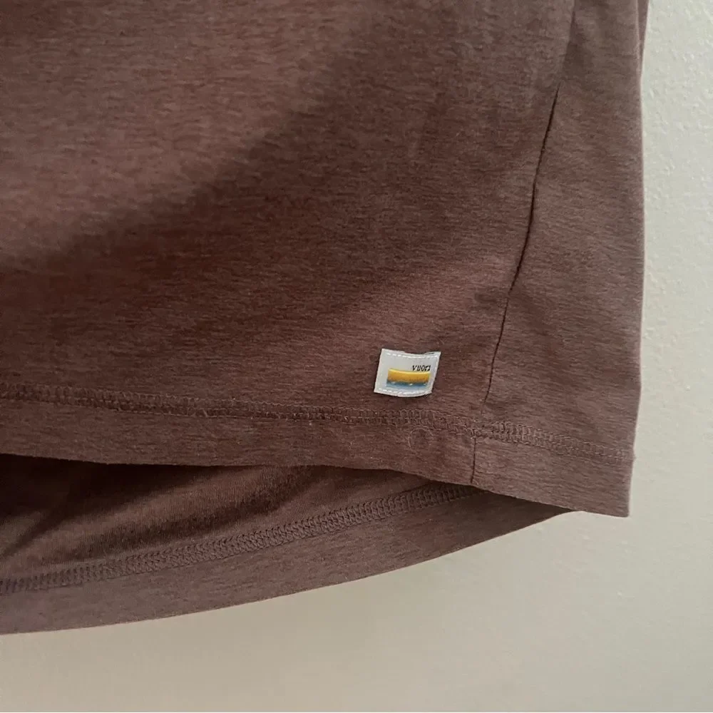 Vuori strato tech tee brown short sleeve men’s size L - Picture 2 of 4